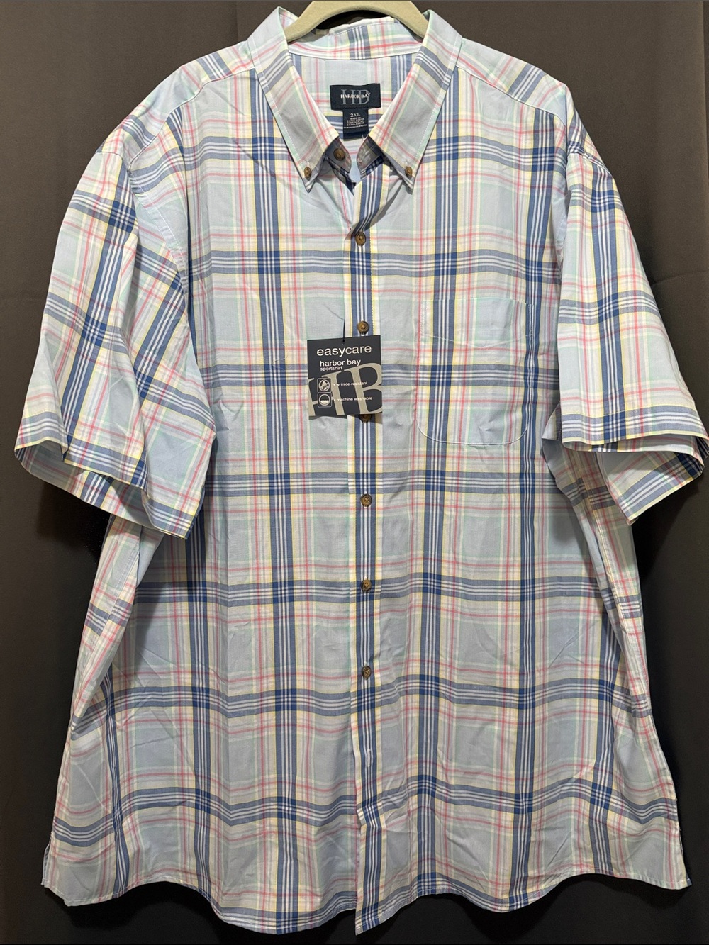 Harbor Bay Casual Short Sleeve Button Down 2XL NWT